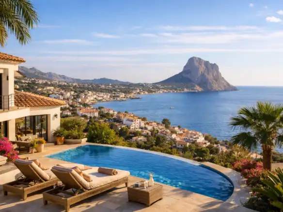 Luxury villa with sea view and infinity pool.