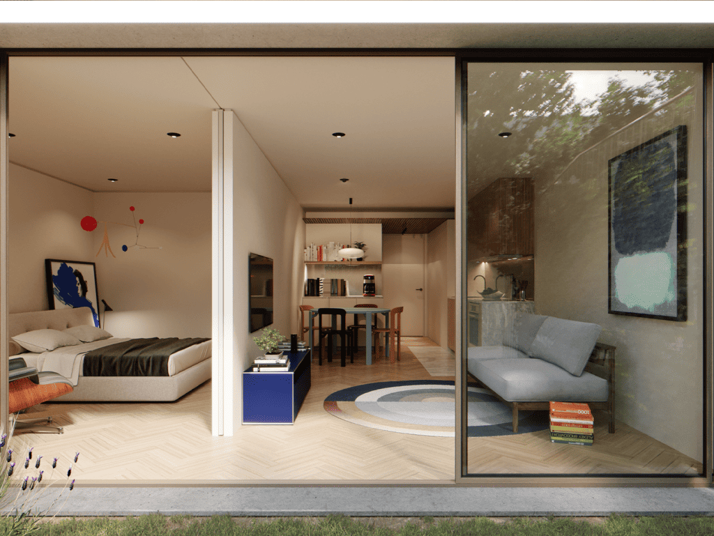 Bright Porto apartment with large glass windows and stylish interior design. Perfect for comfortable.
