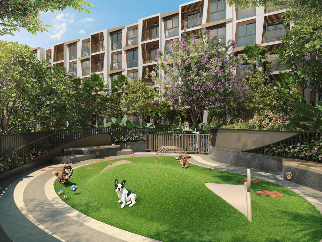 Pet-friendly Phuket apartment with garden and outdoor play zone.