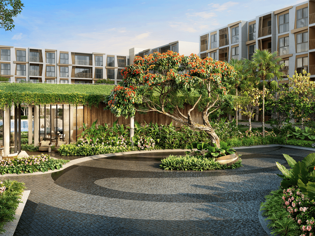 Modern Phuket resort with lush gardens and contemporary apartments.