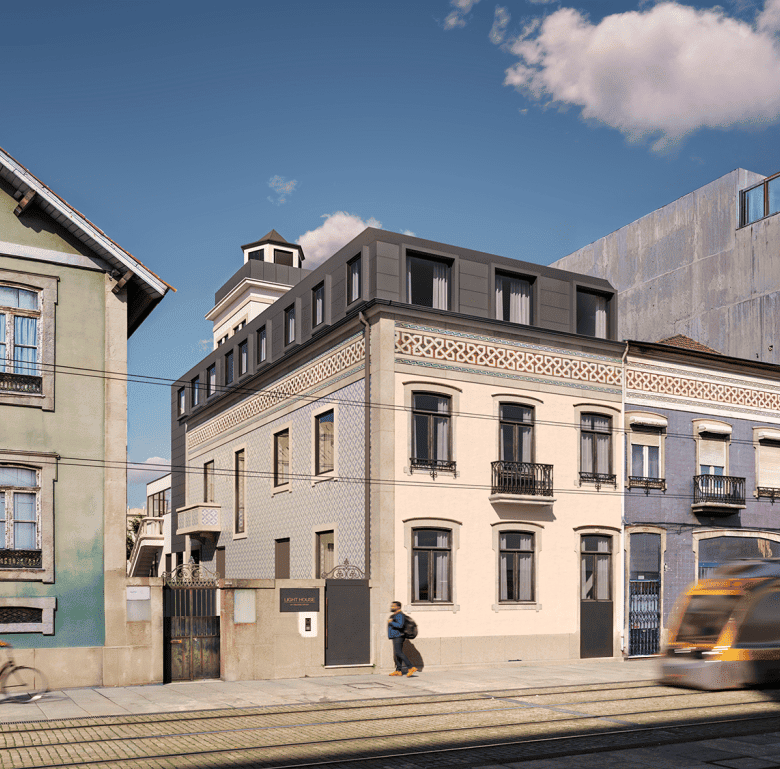 Modern building near the lighthouse in Matosinhos, Portugal.