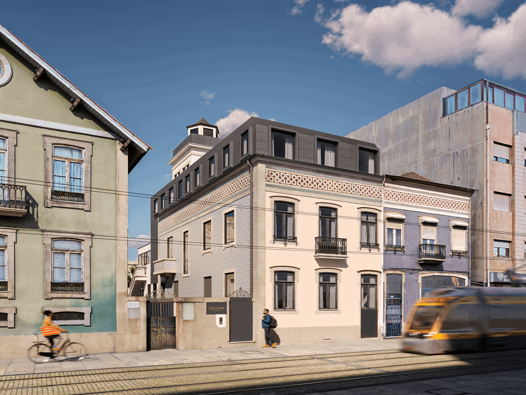 Modern building near the lighthouse in Matosinhos, Portugal.