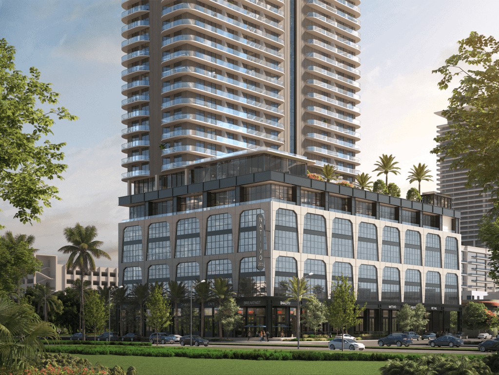 High-rise condo building in Fort Lauderdale with modern architecture and ocean views.