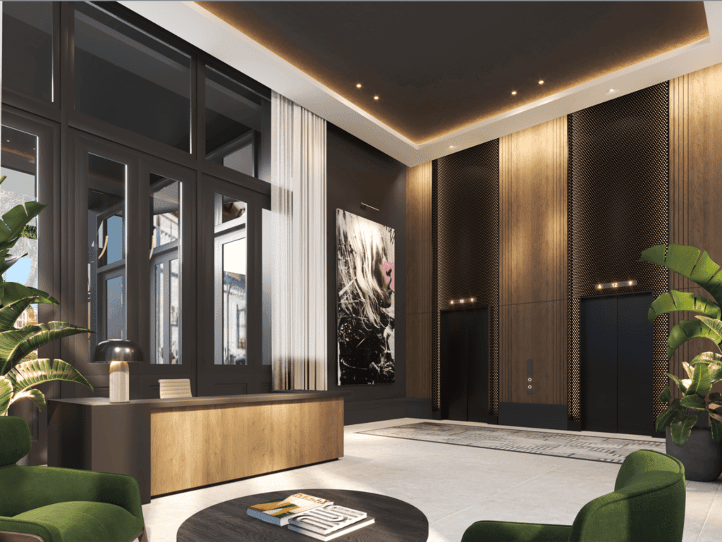 Elegant hotel lobby with modern decor and stylish seating in Fort Lauderdale, USA.