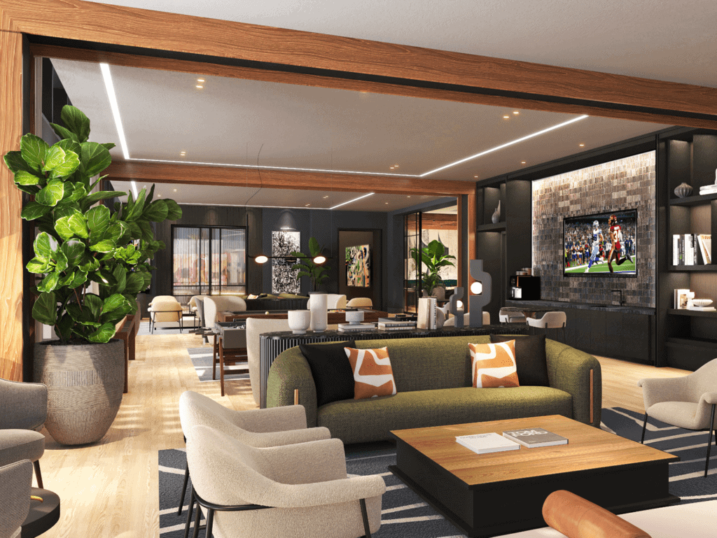Modern living room in Fort Lauderdale, USA with stylish furniture and decor.