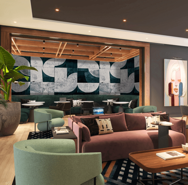 Stylish Fort Lauderdale living room with contemporary furniture and vibrant decor.