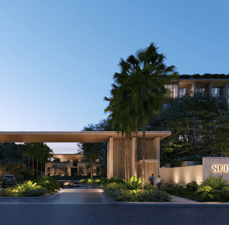 Luxury residential entrance at Sudara, Phuket, Thailand.