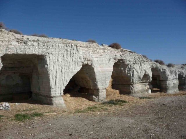 Beautiful white rock formations in Benamaurel, Granada, ideal for rural property investment.