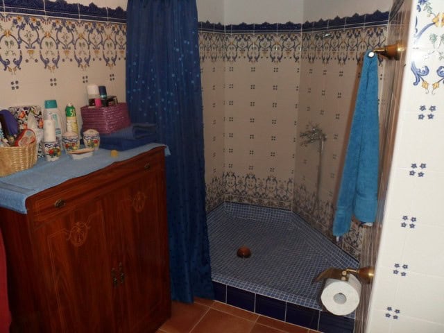 Village Property Bathroom with Shower in Benamaurel, Granada.