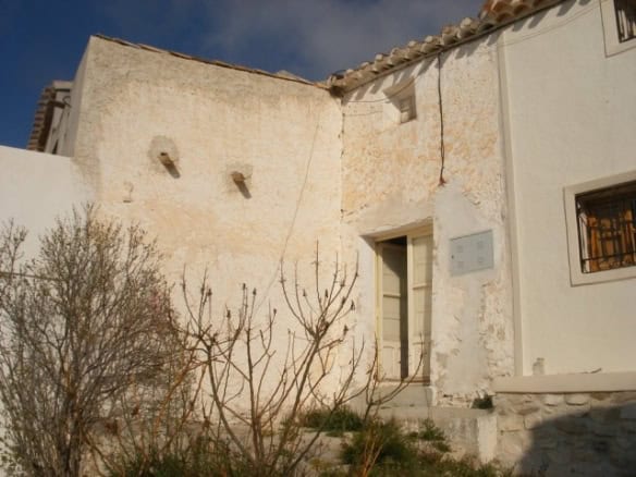 Rustic rural property in Velez Blanco, Almeria with weathered walls and garden.