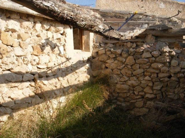 Traditional stone wall in Velez Blanco, Almeria, Spain.