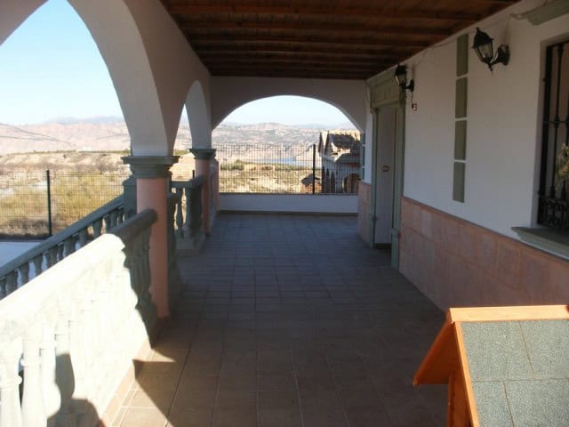 Beautiful terrace of a rural property in Freila, Granada with scenic mountain views.