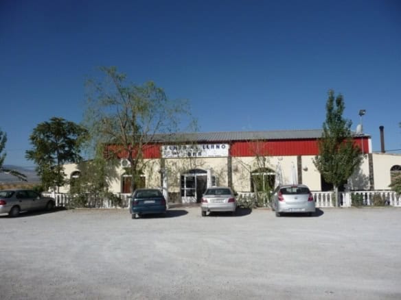 Commercial property in Benamaurel, Granada with parking and surrounding greenery.