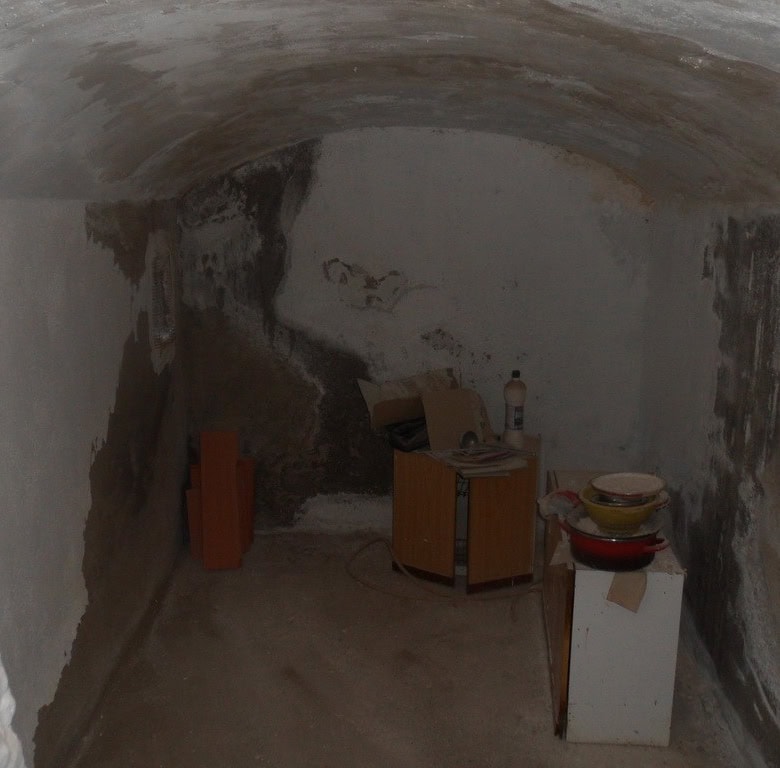 Cave house interior with rustic stone walls and arched ceiling in Freila, Granada. Ideal for renovat.