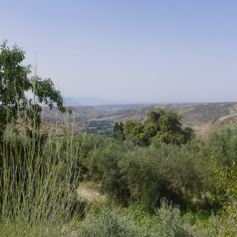 Scenic view of countryside and rolling hills in Castril, Granada.