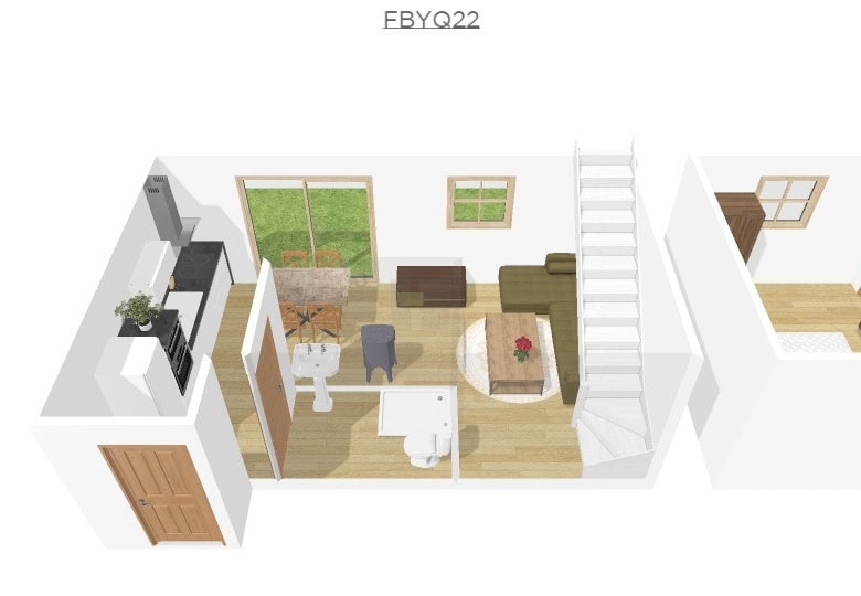 Interior view of a village property in Bayarque, Almeria, showing living room, furniture, and access.