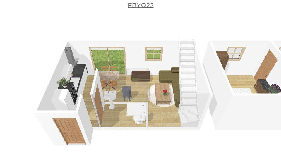 Interior view of a village property in Bayarque, Almeria, showing living room, furniture, and access.
