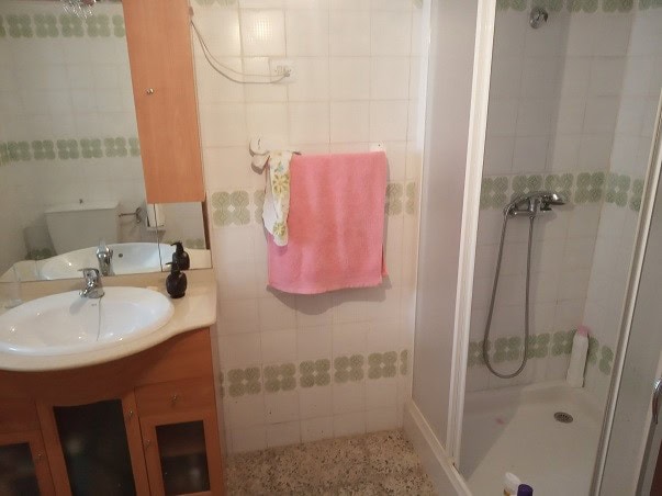 Charming village property in Gor, Granada, featuring a cozy bathroom with modern fixtures and tradit.