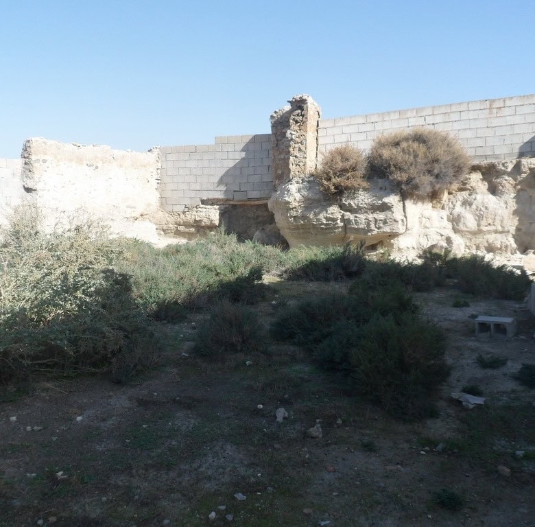 Empty rural land with stone walls and sparse vegetation in Venta del Peral, Granada.