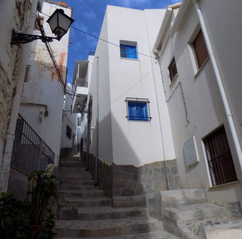 Village property in Sierro, Almeria with narrow streets and traditional whitewashed buildings.