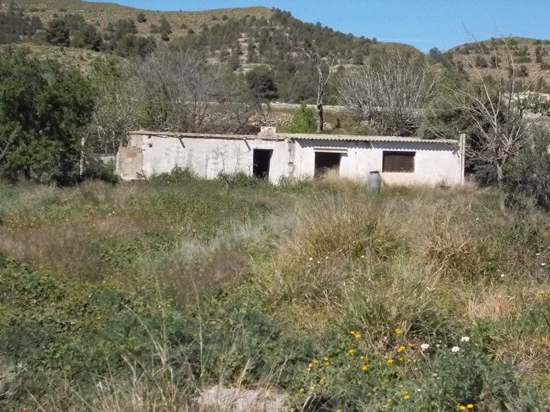 Abandoned rural house in Sufli, Almeria, surrounded by natural landscape and open fields.