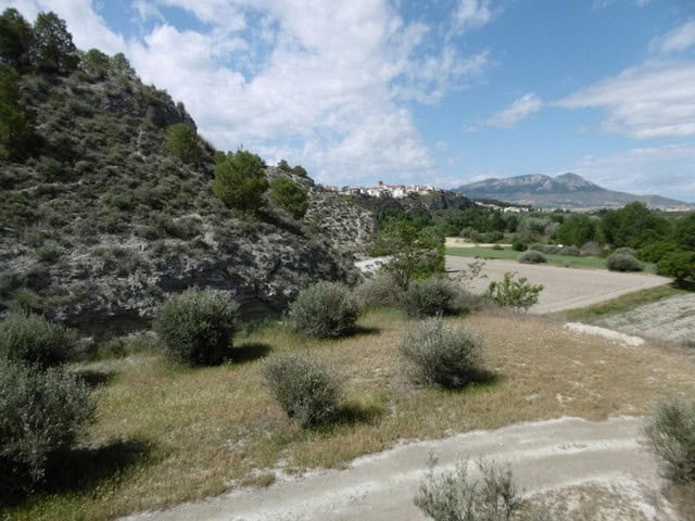 Cave house nestled in the scenic landscape of Benamaurel, Granada, with surrounding greenery and mou.