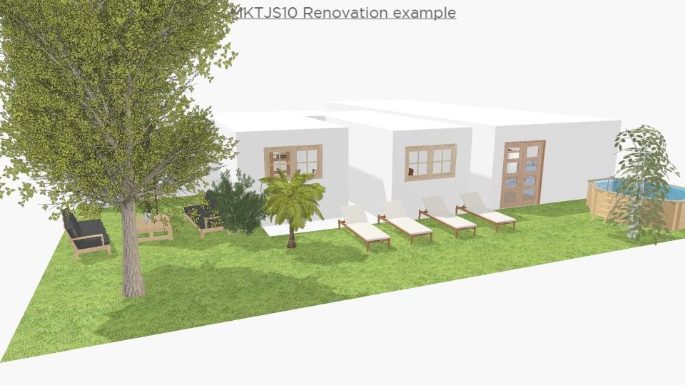 Traditional cave house in Benamaurel, Granada with outdoor seating and lush garden.