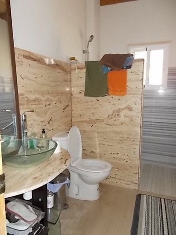 Charming rural property in Purchena, Almeria, featuring a cozy bathroom with modern fixtures. Ideal.