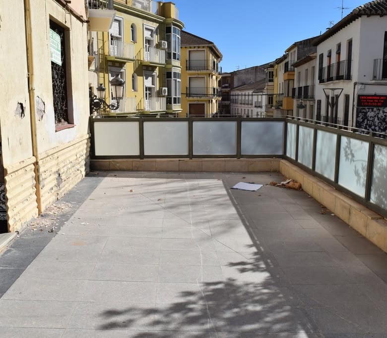 Commercial property terrace in Baza, Granada with city views.