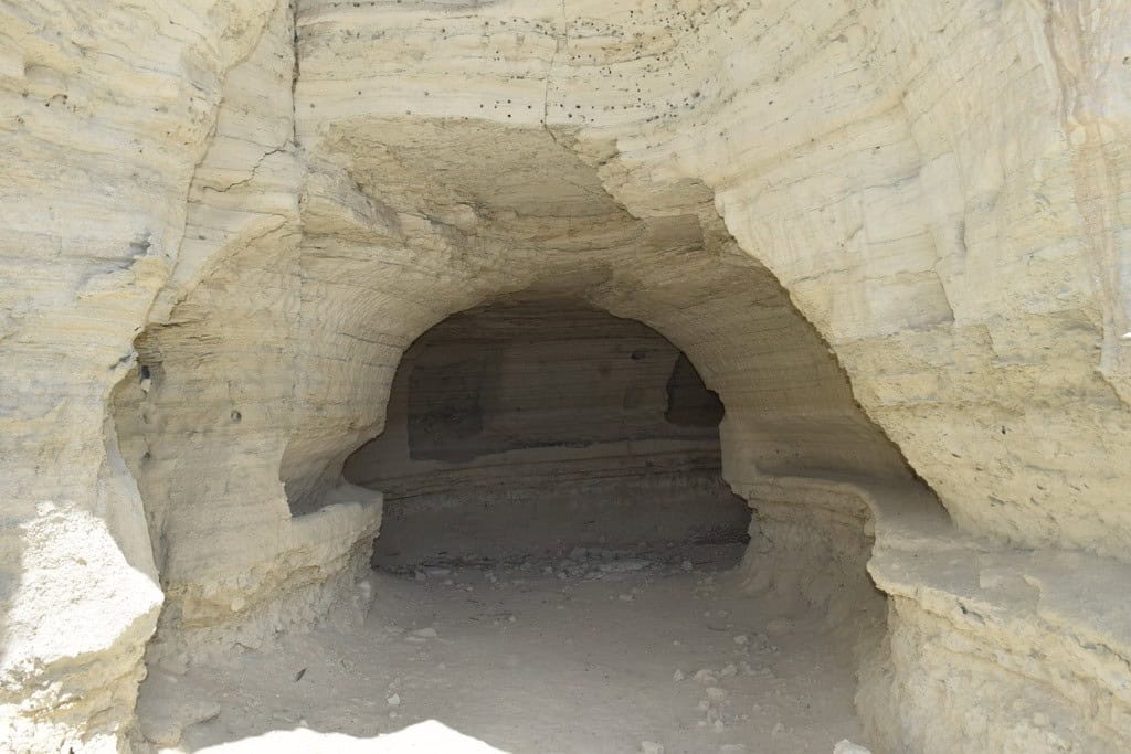 Cave house in Baza, Granada, carved into natural rock with a spacious interior and unique architectu.