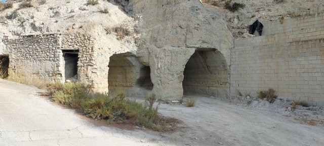 Historic cave house with arches in Cortes de Baza, Granada, Spain.