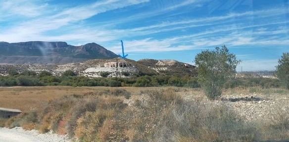 Cave house located in Benamaurel, Granada, with scenic mountain views and rural surroundings.