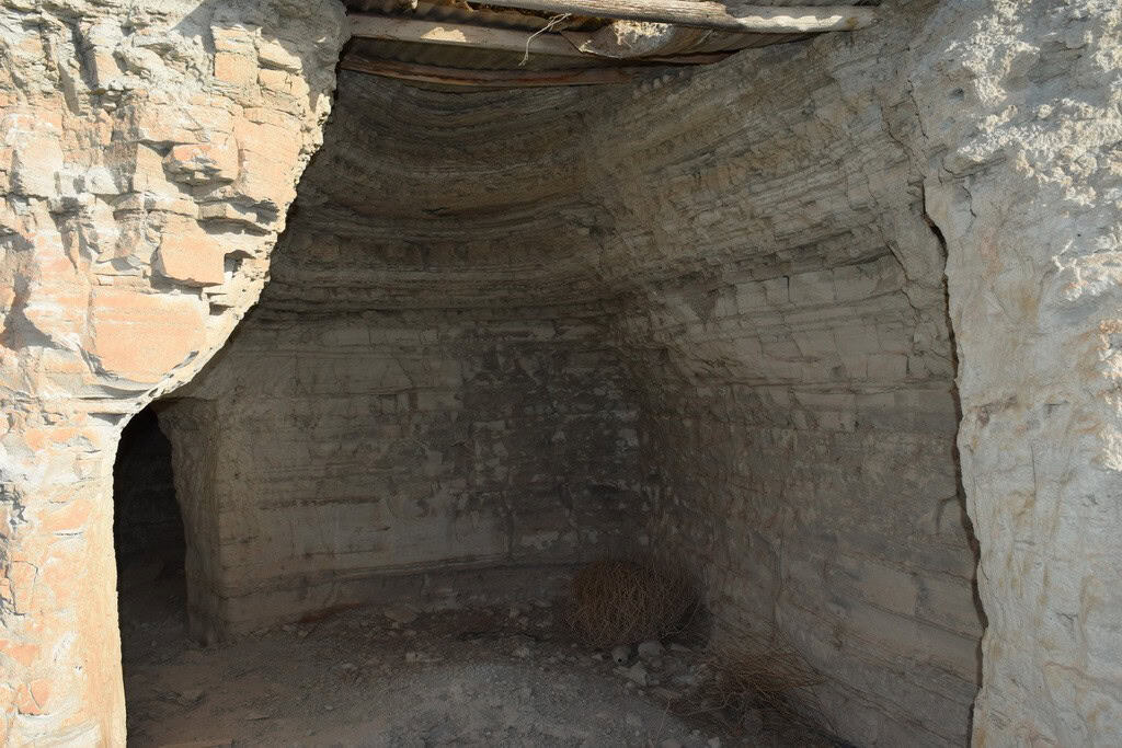 Cave house in Benamaurel, Granada, with natural rock walls and unique underground architecture.