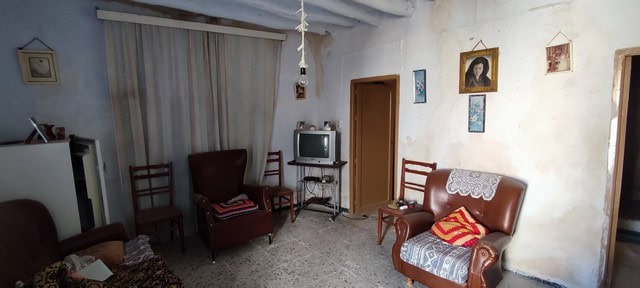 Cozy living room in a traditional town house in Tijola, Almeria, Spain.