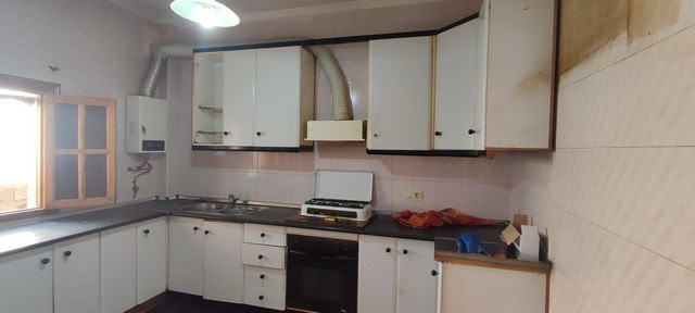 Interior view of a rustic kitchen in a rural property in Seron, Almeria.