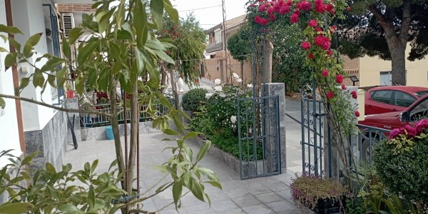 Charming village property with lush garden and vibrant flowers in Fontanar, Jaen.
