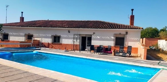 Beautiful villa in Hijate, Almeria featuring a private swimming pool and outdoor lounge area. Perfec.