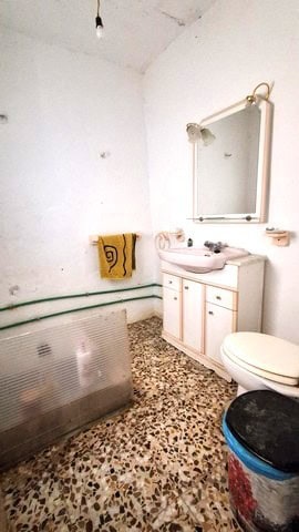 Interior of a rustic village property bathroom in Armuna, Almeria.
