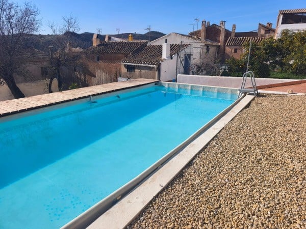 Beautiful private pool in a village property in Hinojares, Jaen, perfect for relaxing and enjoying s.