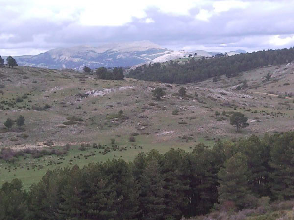 Finca with scenic mountain views in Huescar, Granada, featuring lush greenery and natural landscape.