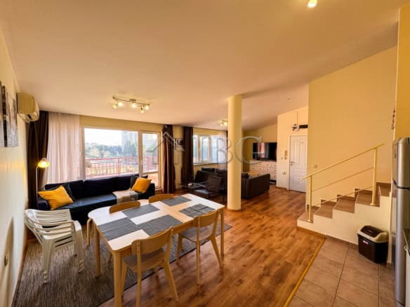 Bright apartment with 2 bedrooms, 2 bathrooms, and scenic sea views in Sunny Beach.