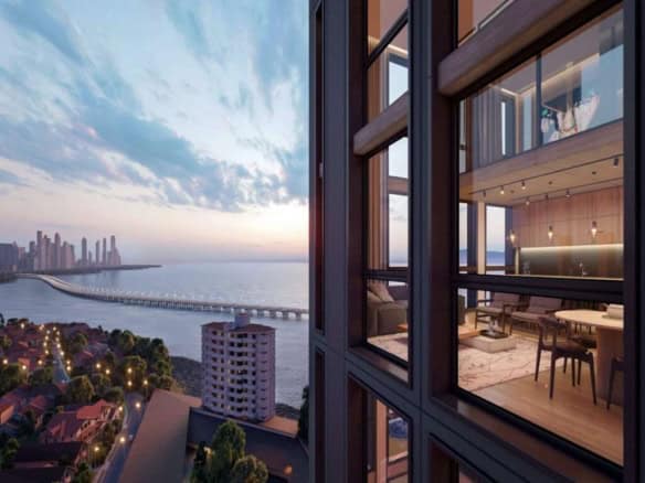 Luxury apartment with panoramic city and sea views in Coco del Mar, Panama City.