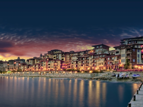 Modern 2-bedroom apartment with garden and sea view in Sveti Vlas, Bulgaria.