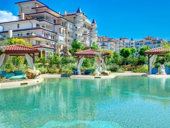 Elegant 3-bedroom apartment at Poseidon VIP Residence, Orion Building Nessebar, with stunning pool v.