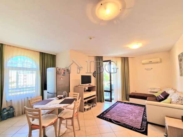 Spacious 2-bedroom apartment in Royal Sun, Sunny Beach, with modern furnishings and balcony views.