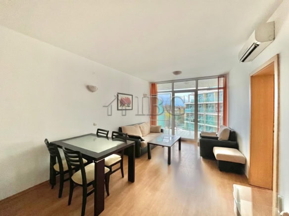 Spacious 2-bedroom apartment with bright living area and balcony views in Sunny Beach holiday comple.