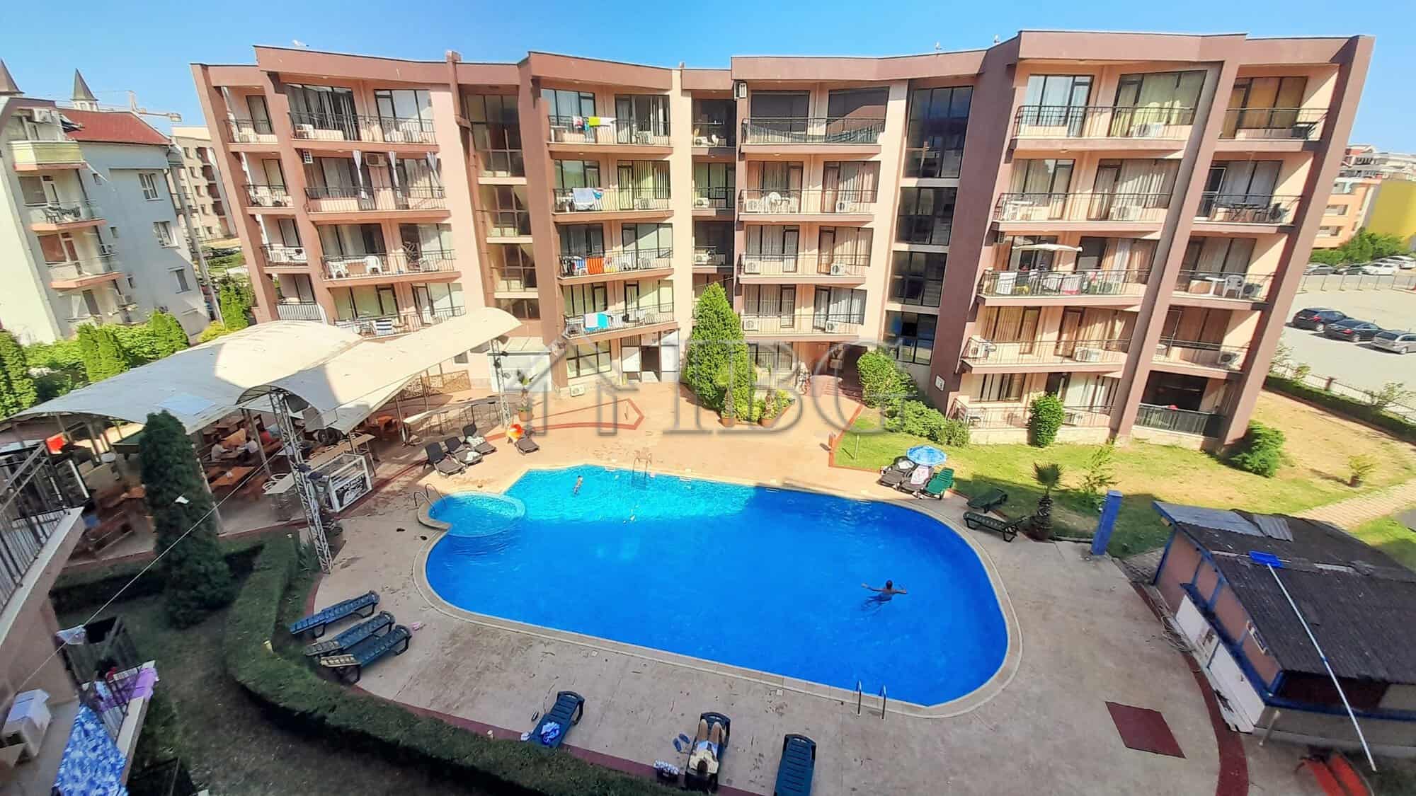Apartment with pool view in Sea Grace Complex, Sunny Beach, Bulgaria.
