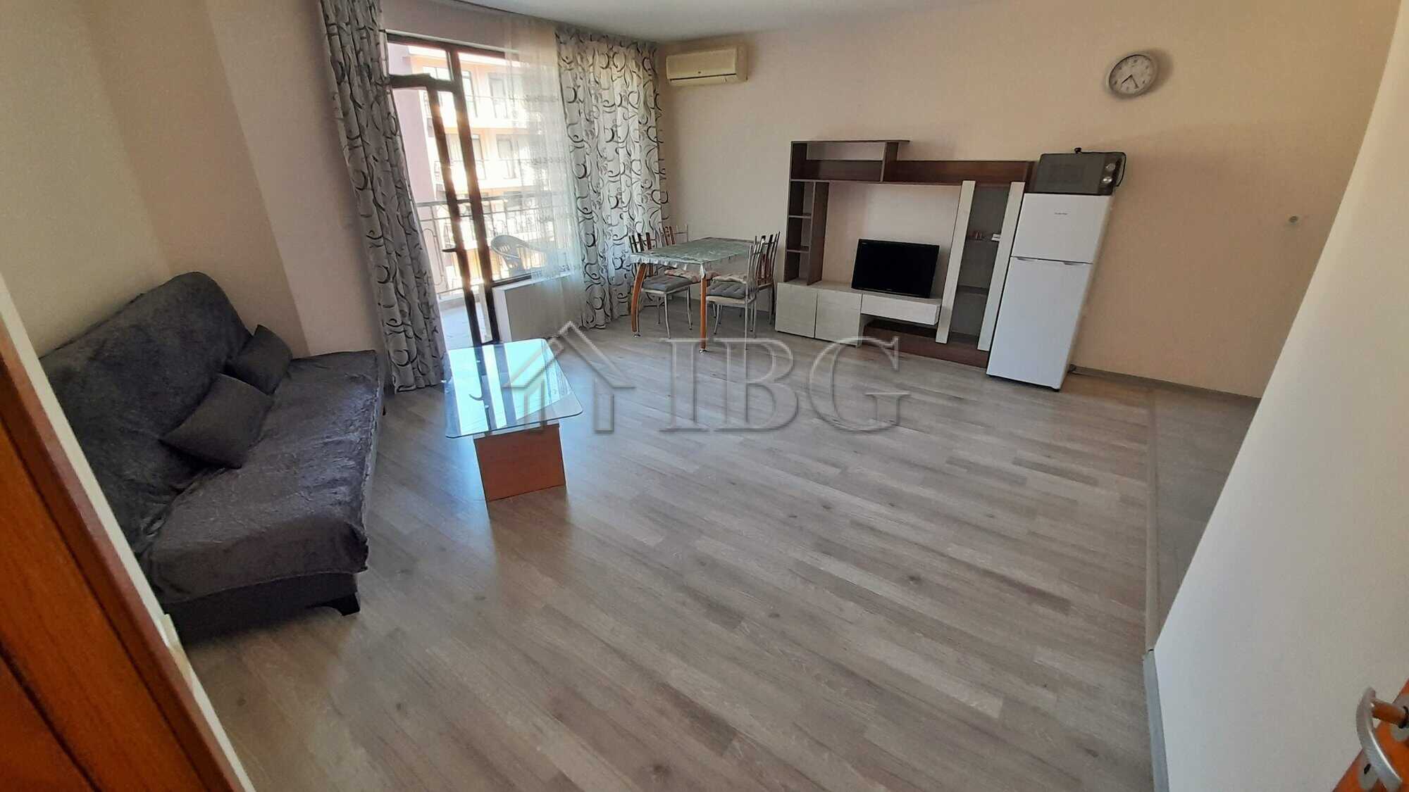 Bright renovated one-bedroom apartment with pool view in Sea Grace Complex, Sunny Beach.