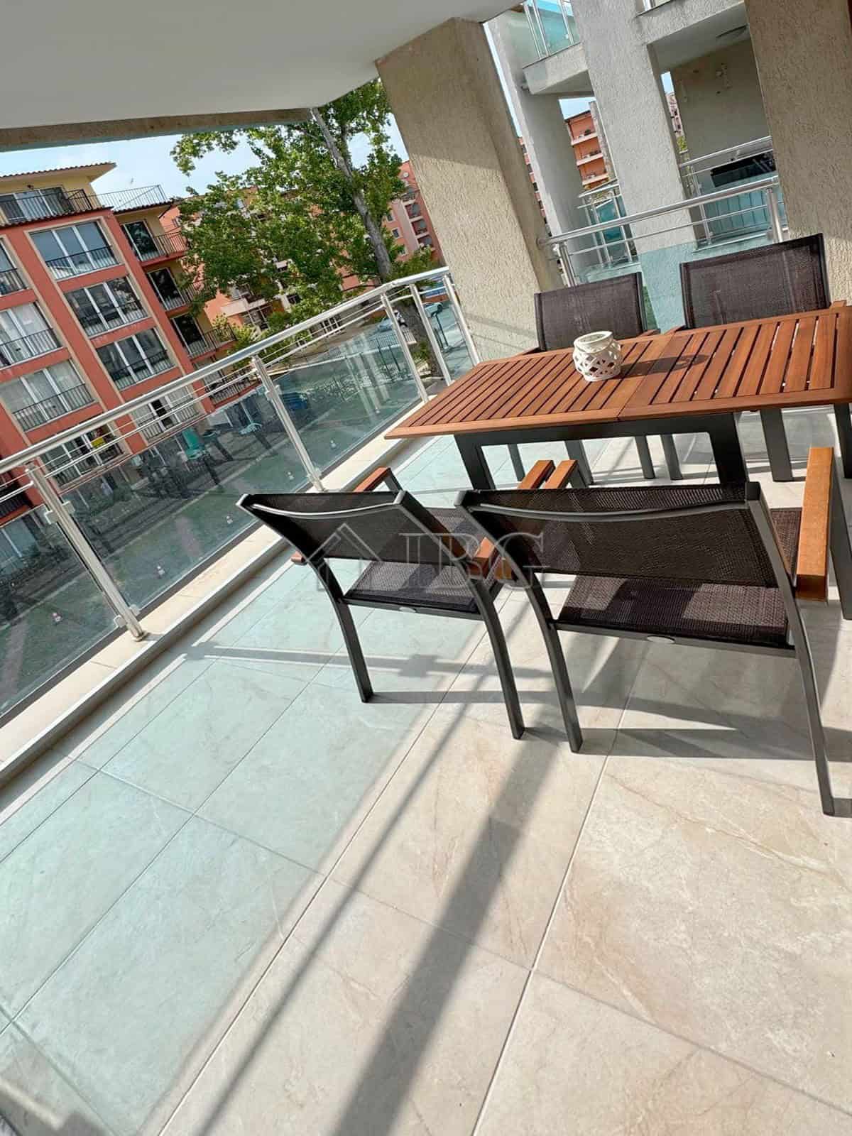Furnished studio with separate kitchen and balcony in Sun City 1, Sunny Beach, offering modern ameni.