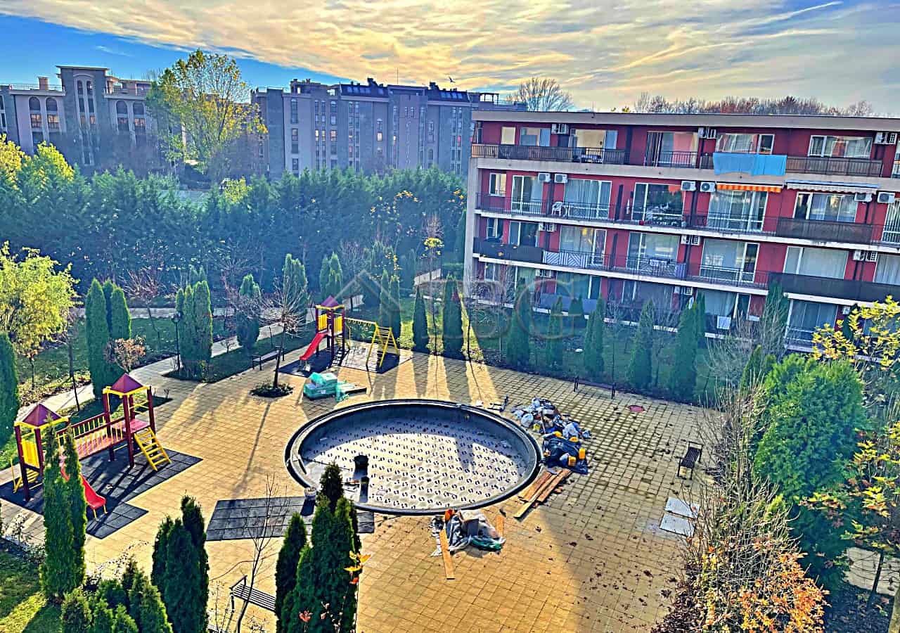 Pool view from Studio at Orchid Fort Club, Sunny Beach, Bulgaria.